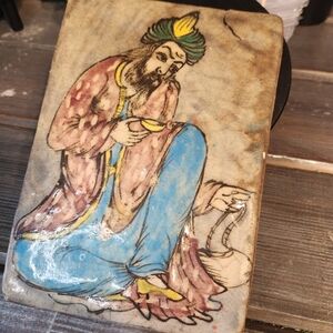 Tea Buddy Tile For At Home Hot Tea Ceramonys, Hand Painted Glaze On Tile